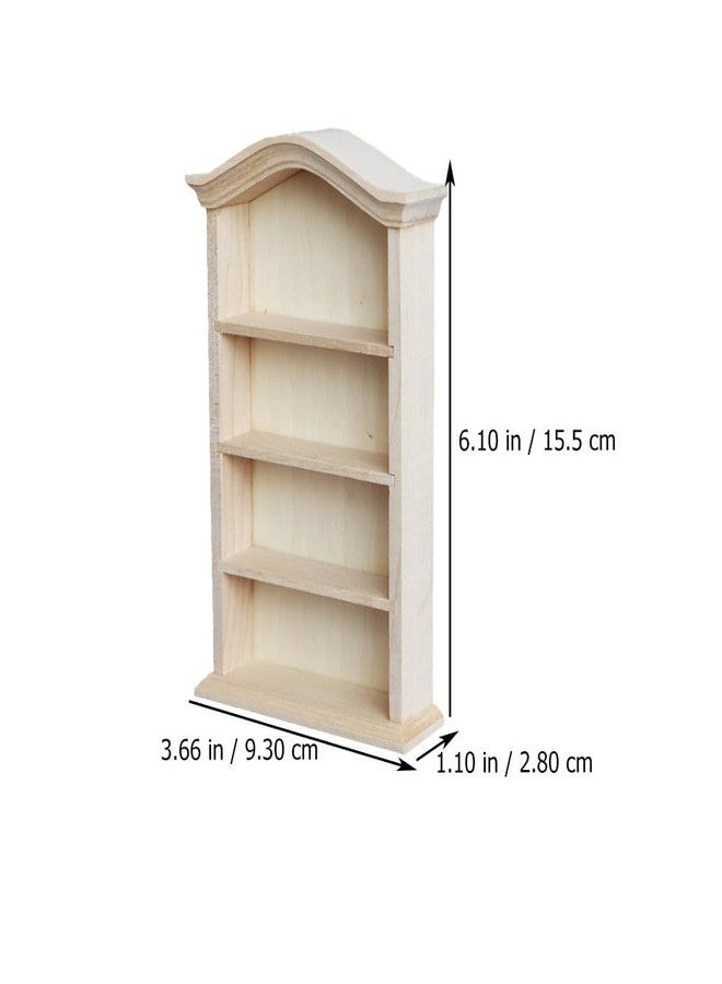 SHINEOFI 1 12 Scale Miniature Wooden Dollhouse Bookshelf Cabinet with 4-Tier Shelves Mini Dollhouse Furniture for Organization Craft Room Display and Doll Accessories - Image 2